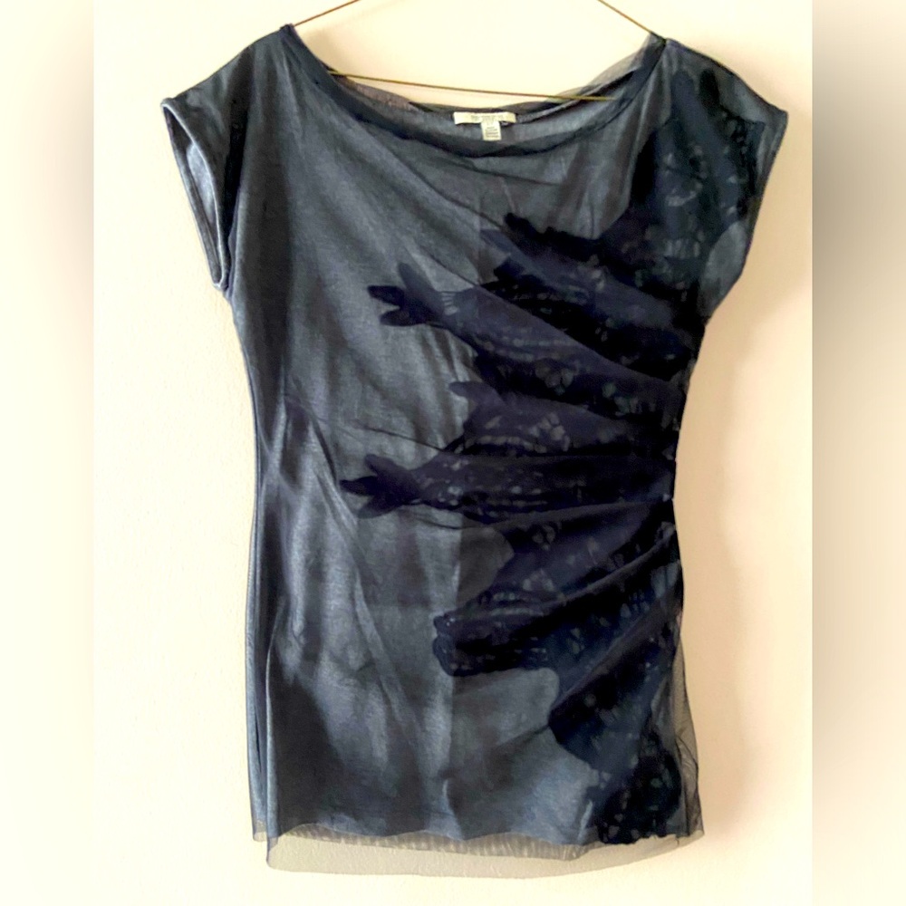 Bordeaux mesh and lace tee